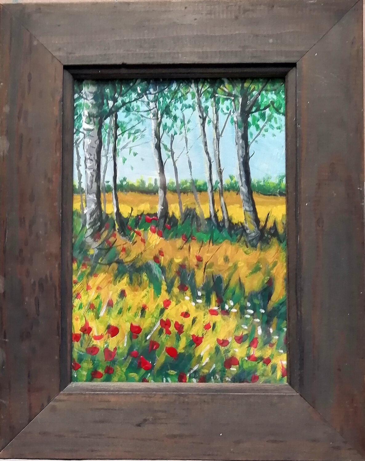 "Paesaggio con papaveri" Pietro Dell'Aversana Originalgemälde zu verkaufen
