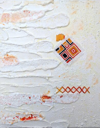 Fragments of the Wall of Memory - Cracks Appearing van Camelia Dröge, Schilderij te koop op Singulart