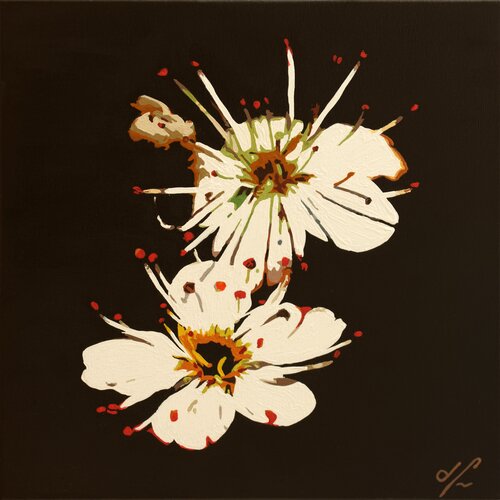 Fleurs d'aubépine di Delphine FRECHET, Pittura in vendita su Singulart