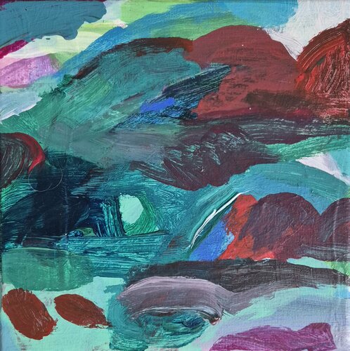 Petites collines rouges van joëlle piron, Schilderij te koop op Singulart