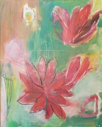 Indian flowers I von Sabine Hone, Malerei kaufen auf Singulart