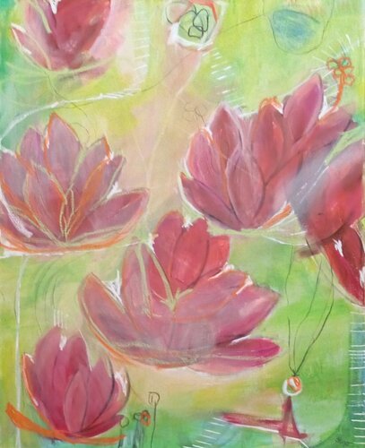 Indian flowers II di Sabine Hone, Pittura in vendita su Singulart