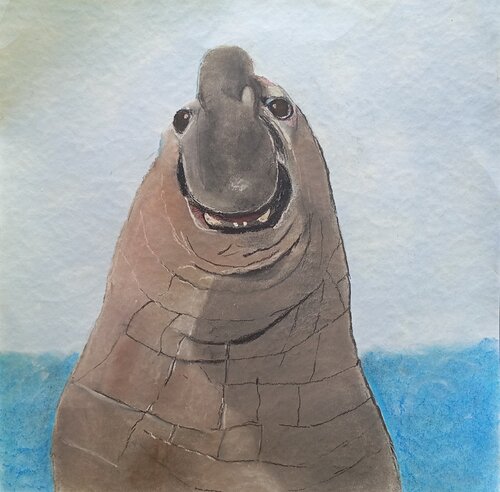 Ein See Elefant für ... di Sabine Hone, Opera su carta in vendita su Singulart