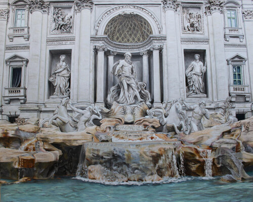 The Trevi Fountain van Maria Deely, Tekening te koop op Singulart
