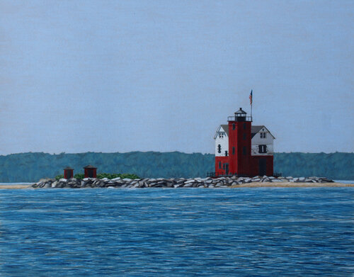 Round Island Lighthouse van Maria Deely, Tekening te koop op Singulart
