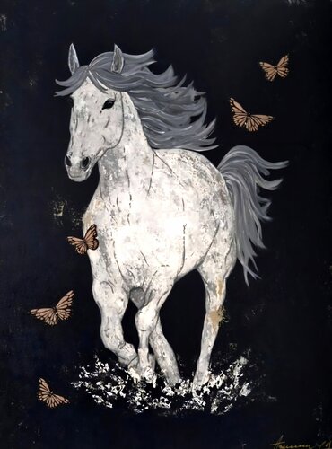 "Cabalgata nocturna" de Azucena Cruz, Pintura a la venta en Singulart