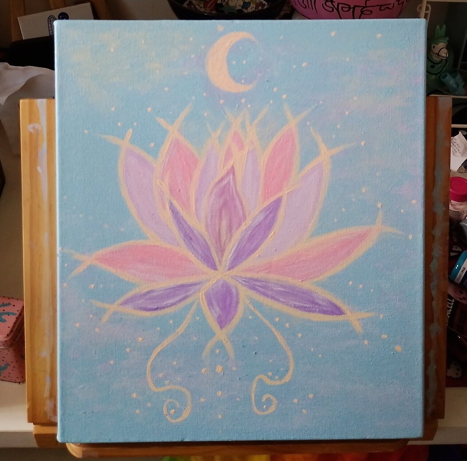 Lotus of Light and Rebirth Claudia Menezes Originalgemälde zu verkaufen