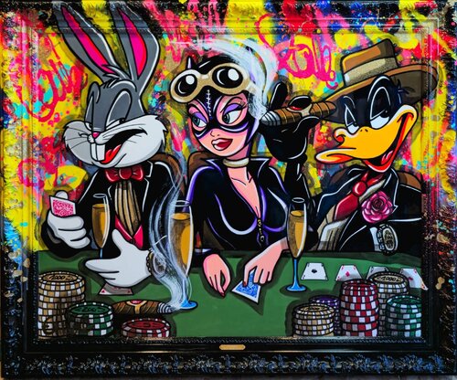 Daffy Duck Roi du Pocker von Eddy Vitalone, Malerei kaufen auf Singulart