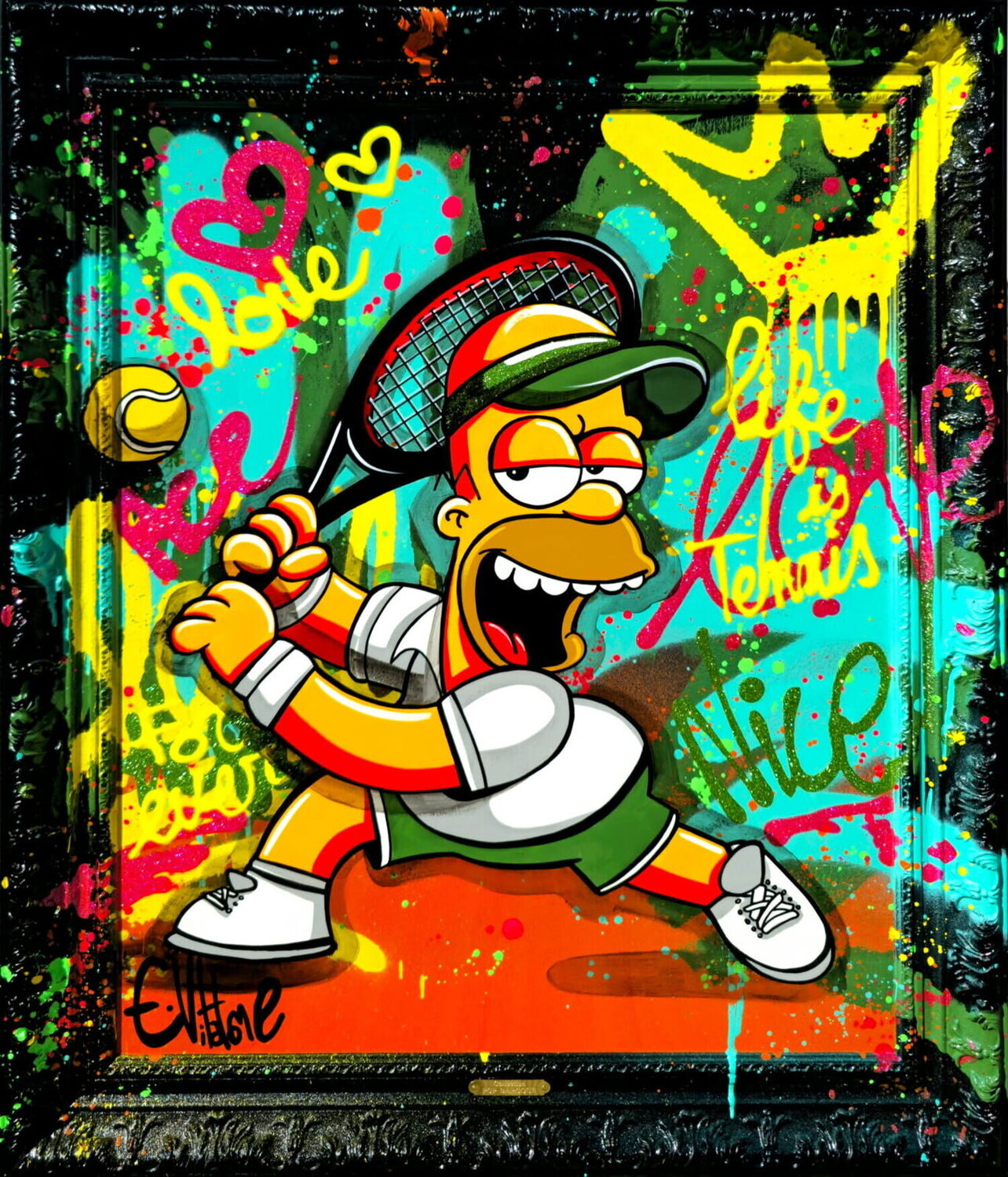 Life is Tennis Eddy Vitalone Dipinto originale in vendita