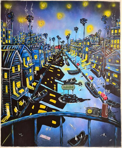 Blue night van Hico, Schilderij te koop op Singulart