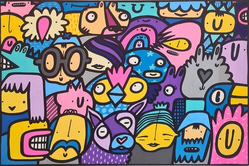 Support each other by Kev Munday, Painting for Sale on Singulart