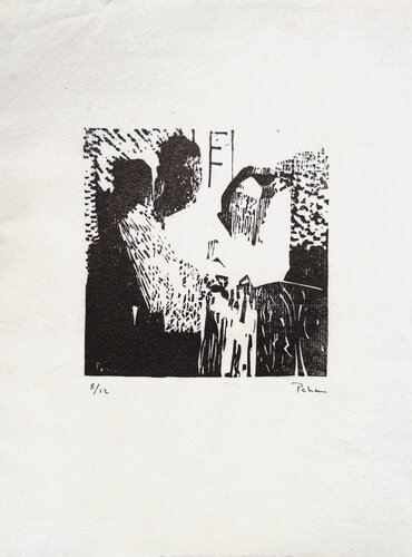 Couple à la fenêtre von Monique Pehem, Werk auf Papier kaufen auf Singulart