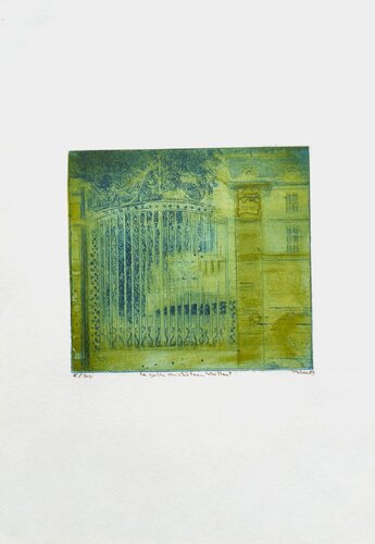 La grille du Château Vaillant - Verrières-le-Buisson di Monique Pehem, Opera su carta in vendita su Singulart