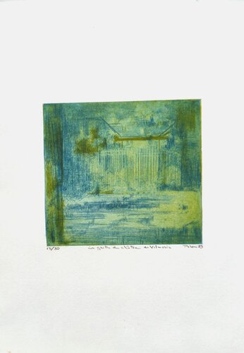 La grille du Château Vilmorin - Verrières-le-Buisson von Monique Pehem, Werk auf Papier kaufen auf Singulart