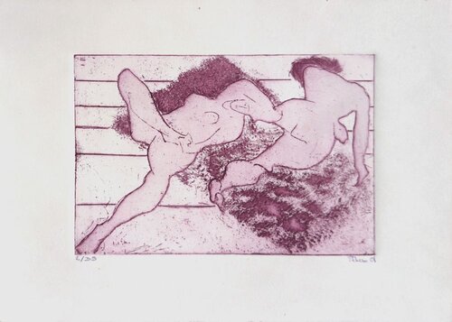La détente sur le tapis by Monique Pehem, Work on Paper for Sale on Singulart