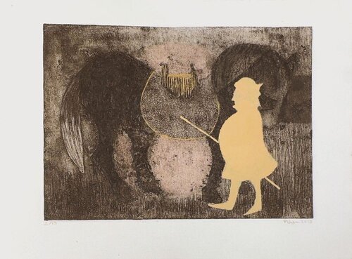 Persan et son cheval by Monique Pehem, Work on Paper for Sale on Singulart