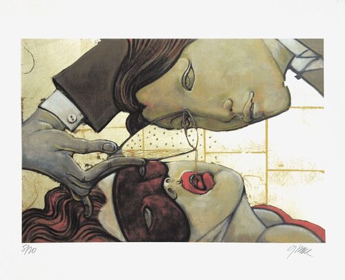 Champagne - masquée par Jean-Pierre Ceytaire, Œuvre sur papier en vente sur Singulart