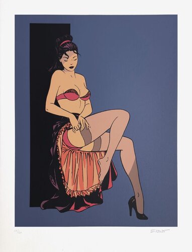 Pin-up en bas nylon di Philippe Berthet, Opera su carta in vendita su Singulart