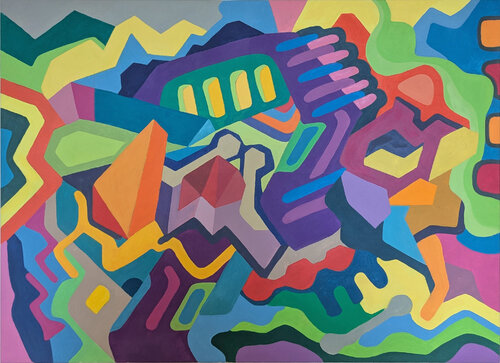 Midnight geometry par Manuel Mohr, Peinture en vente sur Singulart