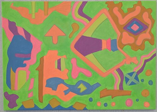 Playful arrangement par Manuel Mohr, Peinture en vente sur Singulart