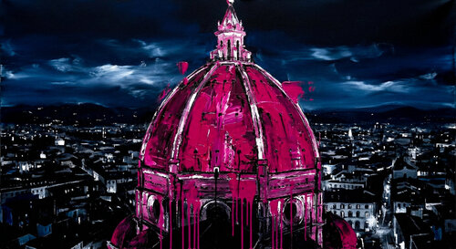 Die Kuppel in Magenta - La Cupola Rosa (Limited Edition) by David Immanuel Levi, Print for Sale on Singulart