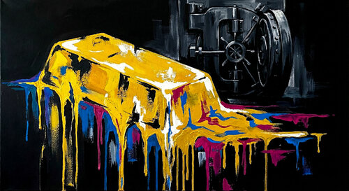Das schmelzende Gold / Oro Liquido (Limited Edition) van David Immanuel Levi, Afdruk te koop op Singulart