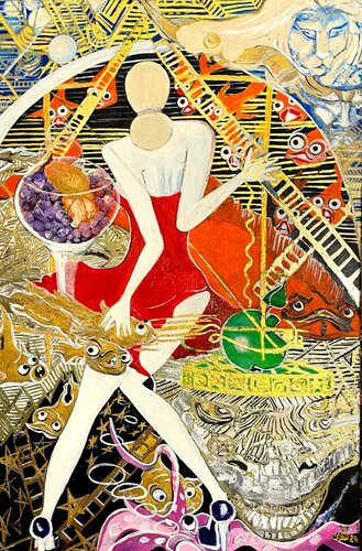 In the club di Olga Moritz, Pittura in vendita su Singulart
