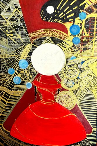 Lady in red di Olga Moritz, Pittura in vendita su Singulart