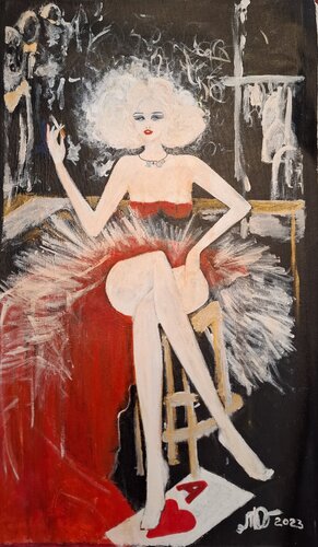 Red poker di Olga Moritz, Pittura in vendita su Singulart