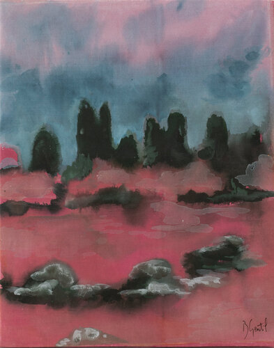 Fin du jour dans la campagne hivernale par Bertille Gentil, Peinture en vente sur Singulart