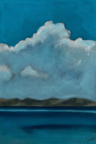 Vue de Moni sur la route de Perdika par Bertille Gentil, Peinture en vente sur Singulart