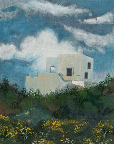 Fin du jour dans la campagne hivernale par Bertille Gentil, Peinture en vente sur Singulart