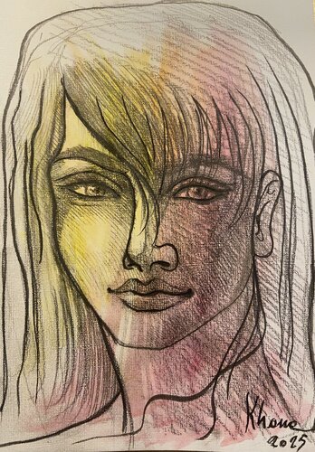 Donna de katia cona vitello, Dibujo a la venta en Singulart