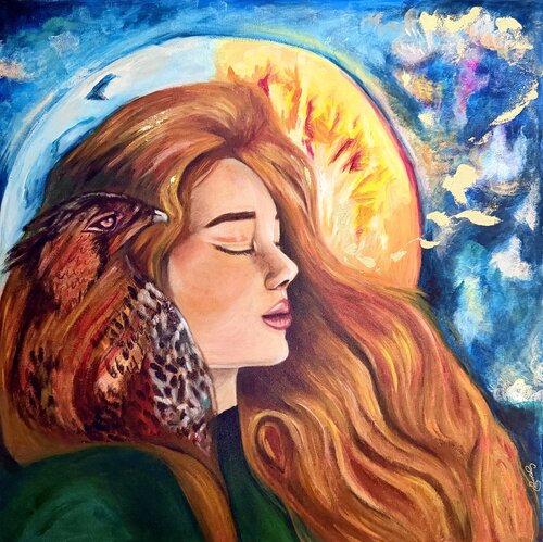 The alchemy of sun & moon (Die Alchemie aus Sonne & Mond) van Sonja Neuroth, Schilderij te koop op Singulart