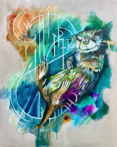 Beaver | Joy - Spell no. 12 (Biber | Lebensfreude - Spell No. 12) by Sonja Neuroth, 油畫 for Sale on Singulart