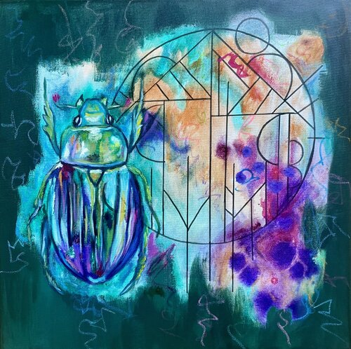Jewel beetle | Creation - Spell No. 5 (Juwelenkäfer | Kreation - Spell No. 5) von Sonja Neuroth, Malerei kaufen auf Singulart