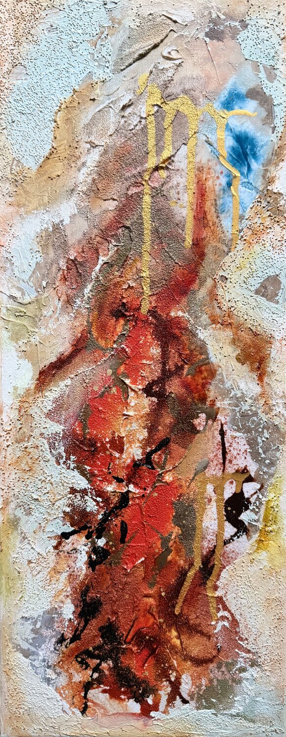 Autumn Dance (Herbsttanz) - modern Abstract with earth tones Sonja Neuroth Originalgemälde zu verkaufen