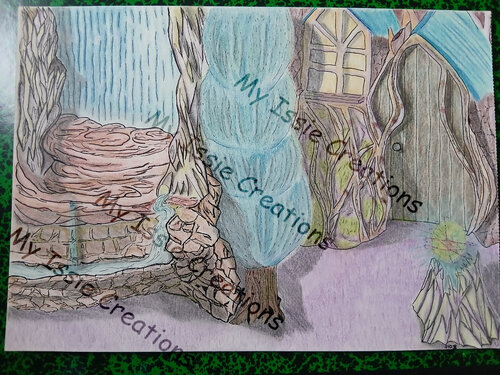Maison et Cascade von isabelle DEDIEU, Zeichnungen kaufen auf Singulart
