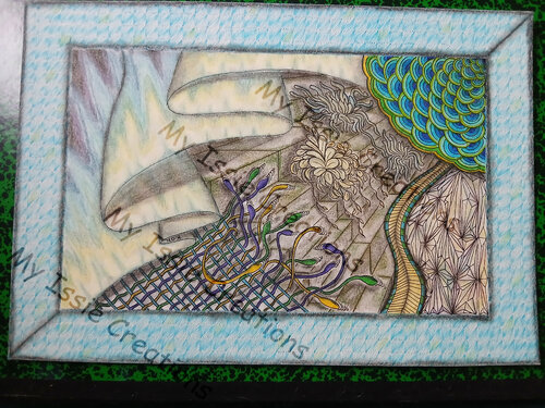 Cadre Cristal Bleu von isabelle DEDIEU, Zeichnungen kaufen auf Singulart