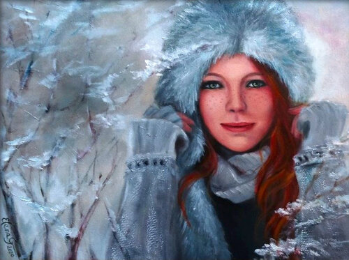 Snow Princess par Elena Gaevskaya, Peinture en vente sur Singulart