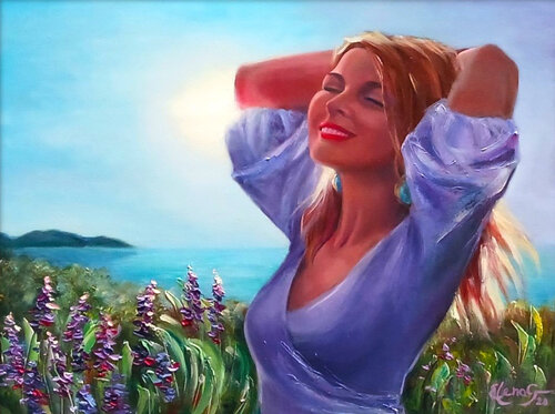 Happy Day. di Elena Gaevskaya, Pittura in vendita su Singulart