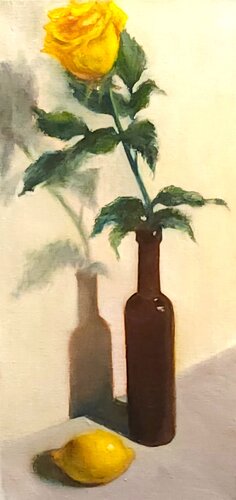 The Single Yellow Rose. van Elena Gaevskaya, Schilderij te koop op Singulart