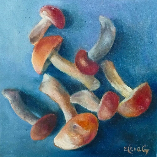 Wild Mushrooms di Elena Gaevskaya, Pittura in vendita su Singulart