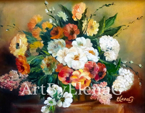 Floral Inspiration van Elena Gaevskaya, Schilderij te koop op Singulart