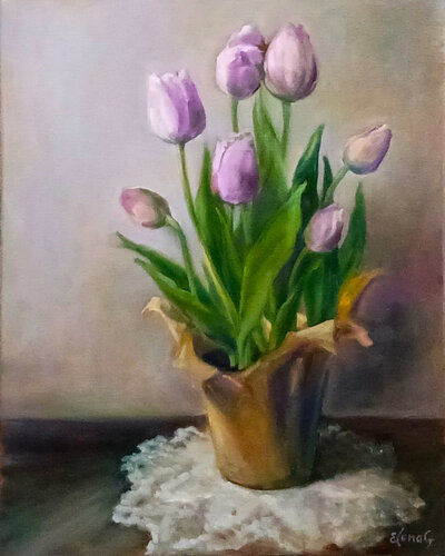 Pink Tenderness. de Elena Gaevskaya, Pintura a la venta en Singulart