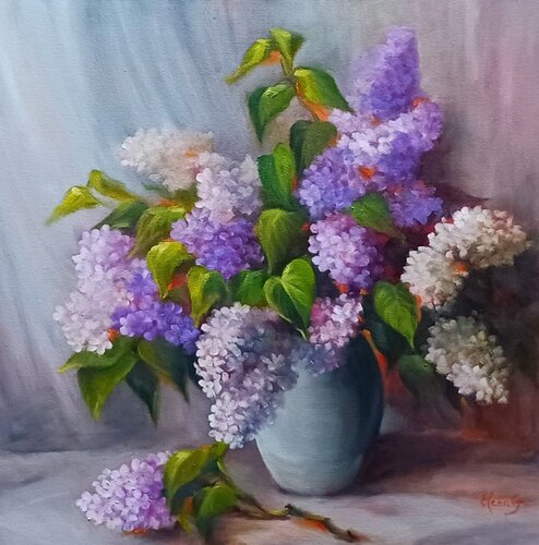 My Lovely Lilac de Elena Gaevskaya, Pintura a la venta en Singulart