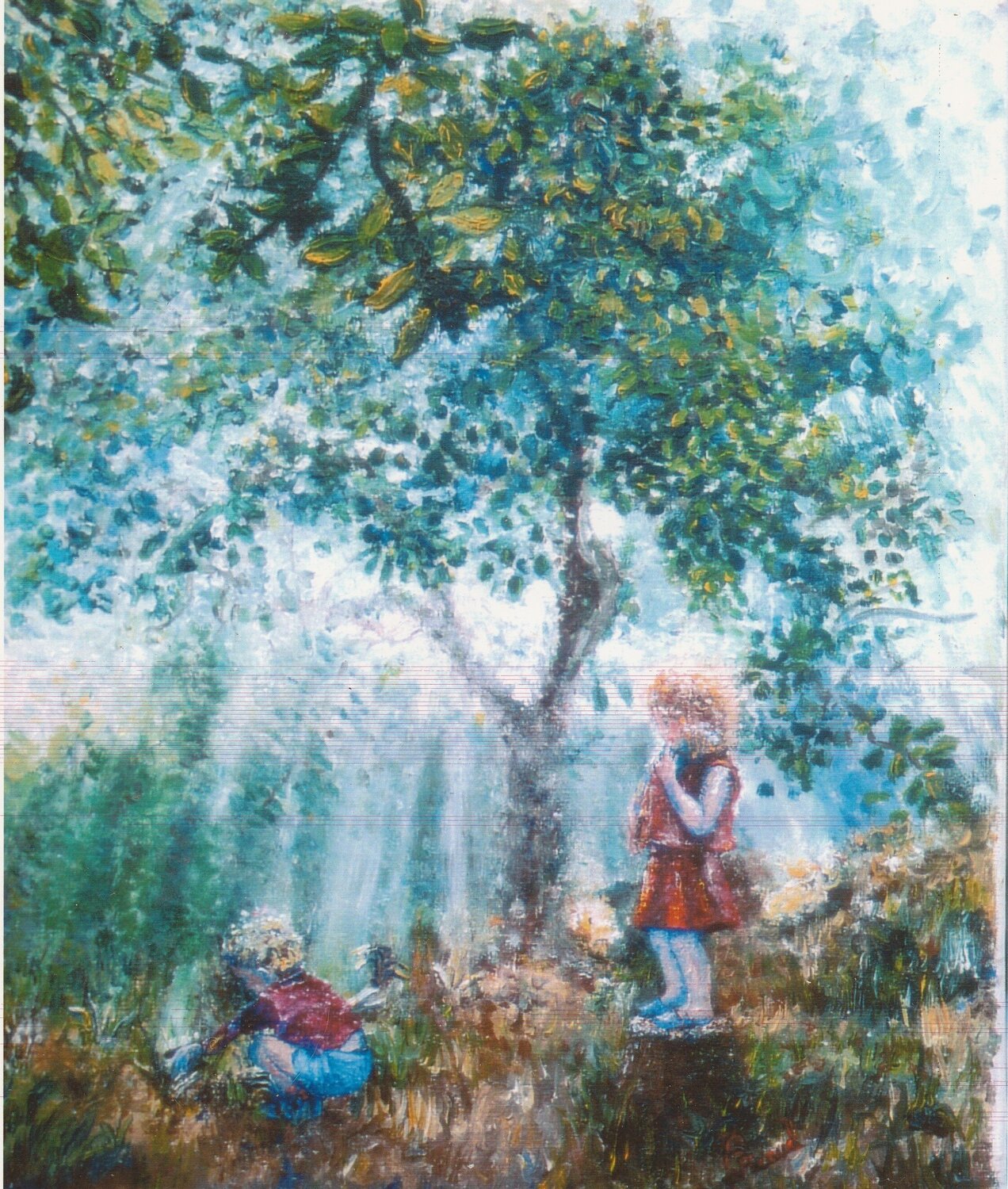 A l'orée du bois Frédérique Picaud Originalgemälde zu verkaufen