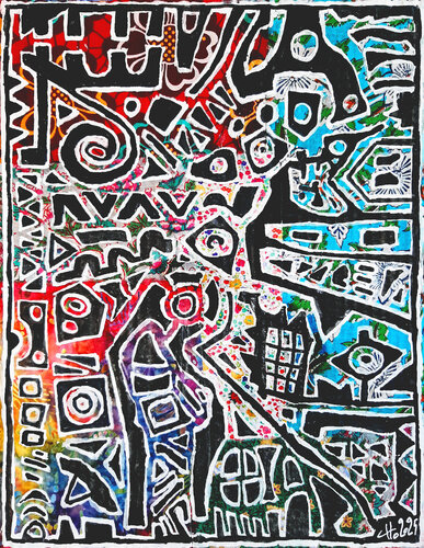 Ebu  (en ibibio : loup) van Claude CHAUTARD, Schilderij te koop op Singulart