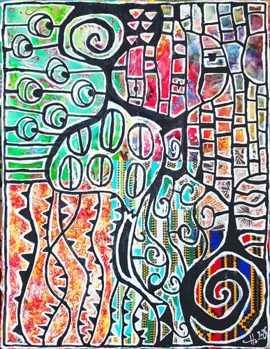 Dsa (en amharique : terme relatif  à un type de danse ou de musique) von Claude CHAUTARD, Malerei kaufen auf Singulart