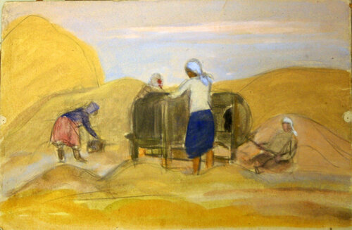 Women in the Field von Meir Axelrod, Malerei kaufen auf Singulart